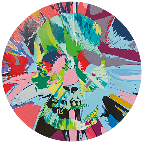 Artwork by Damien Hirst, exhibited in the hall of the Byblos Art Hotel.