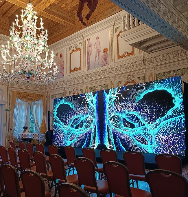 Tech setup for business events in the main hall