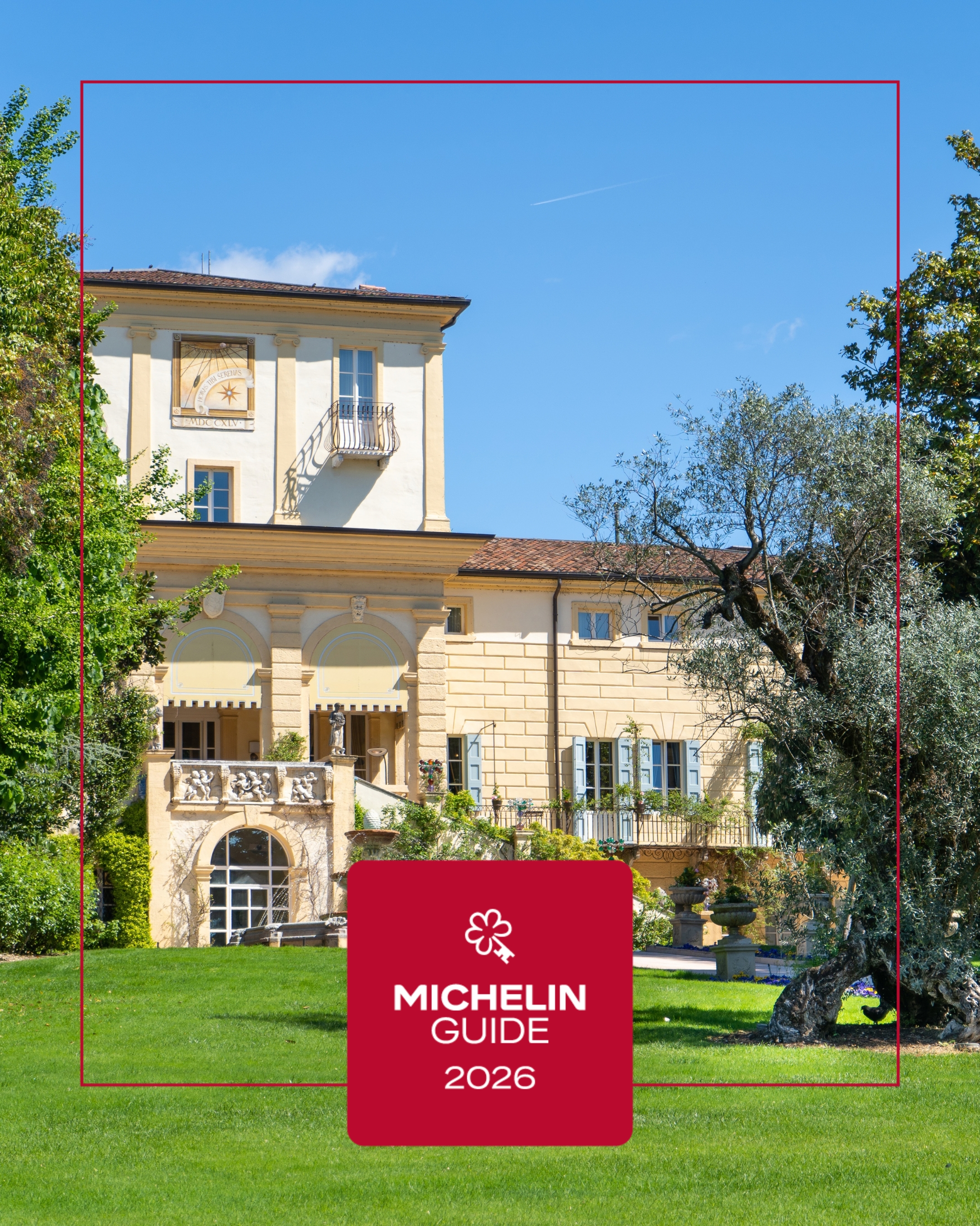 Villa Amistà and its lush park with logo Michelin Key